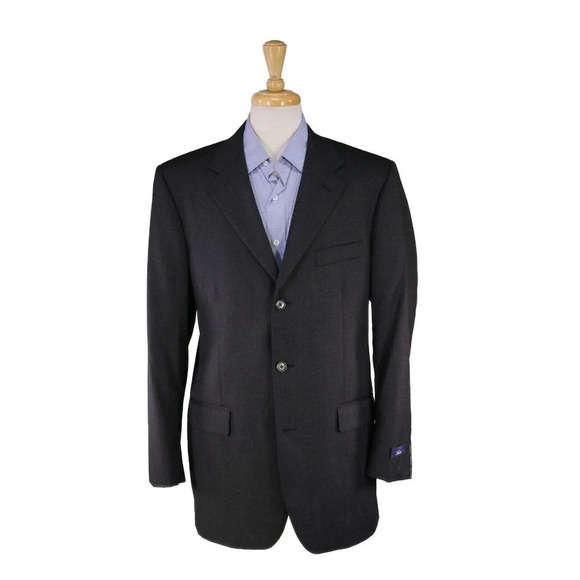 New! Brooks Brothers Madison Solid Charcoal Gray Wool Suit Jacket Blazer 42L 41L - Picture 1 of 11